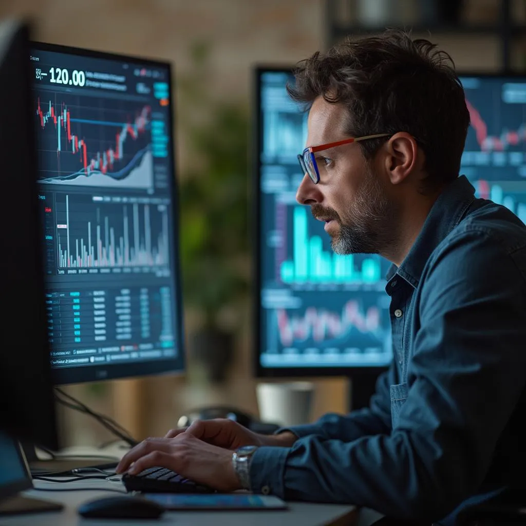 Consultor trabajando en análisis de datos